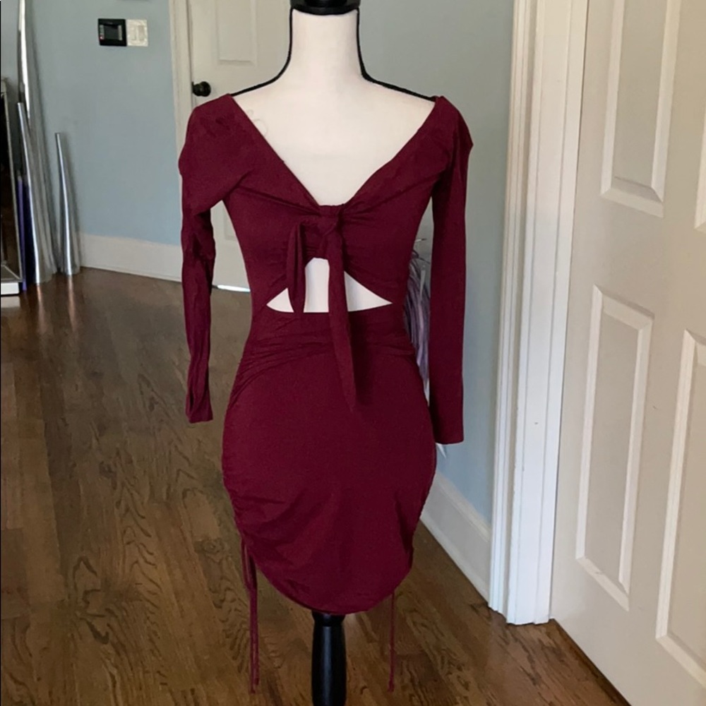 Burgundy stretch dress